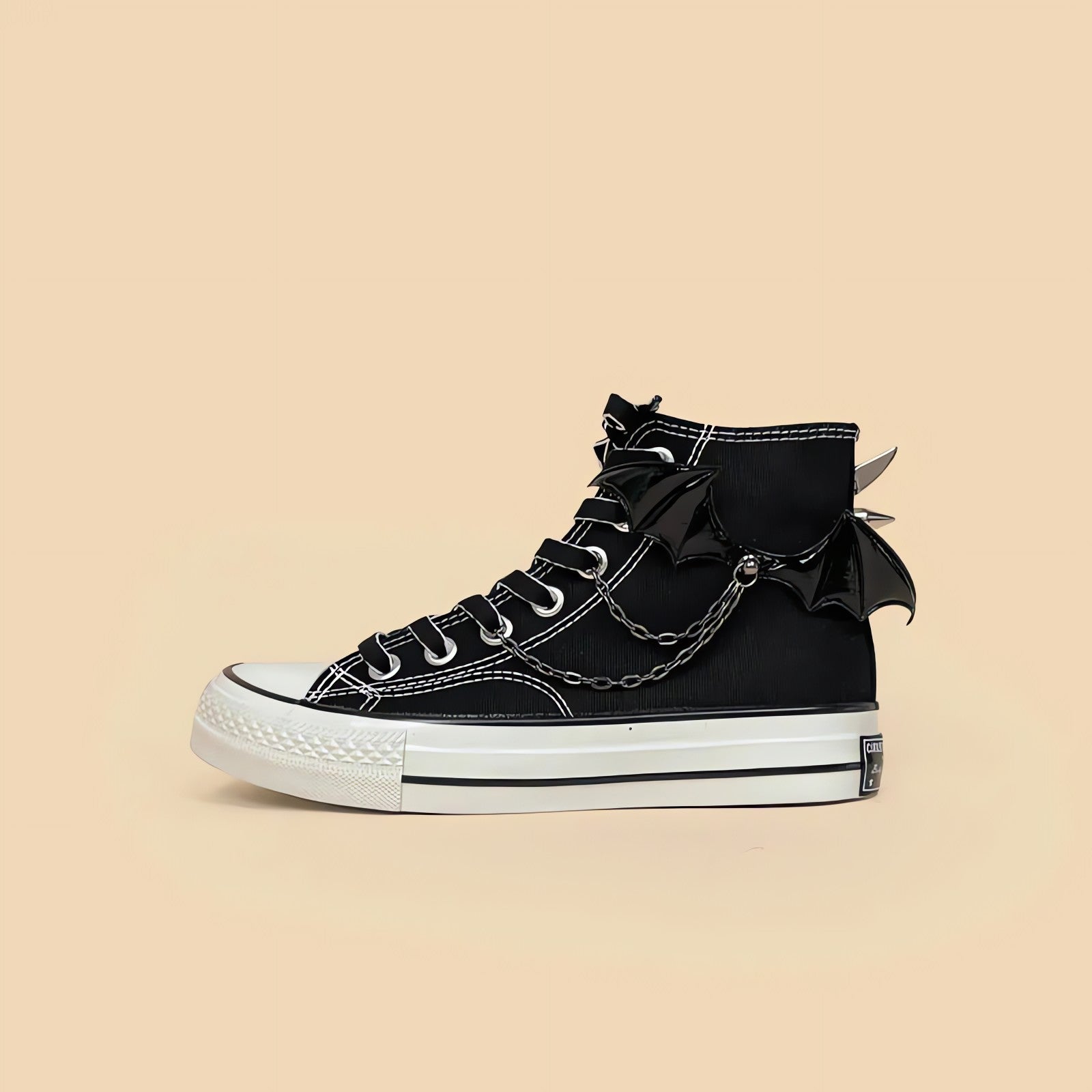 Bat Wings Spiked Canvas Shoes - KAYSMAR