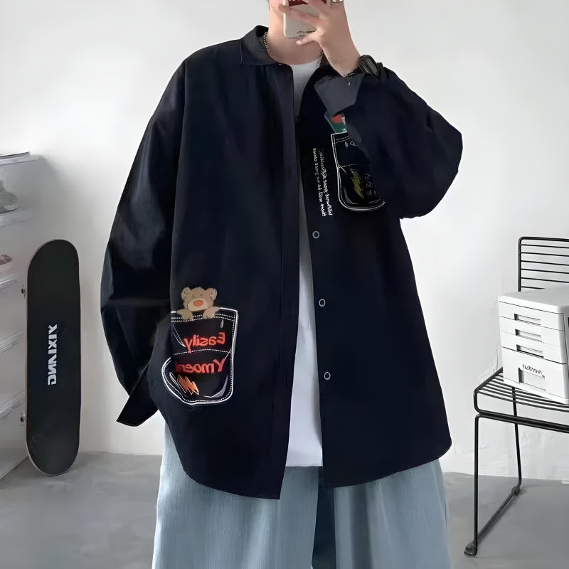 Bear & Skateboard Detailed Shirt - KAYSMAR