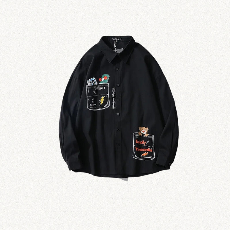Bear & Skateboard Detailed Shirt - KAYSMAR