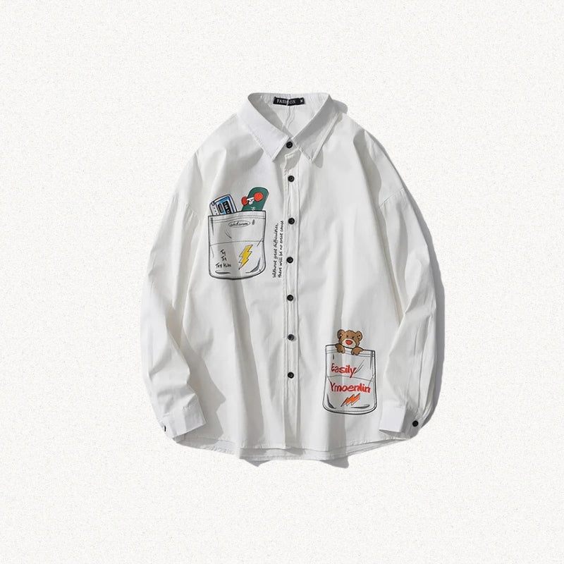 Bear & Skateboard Detailed Shirt - KAYSMAR