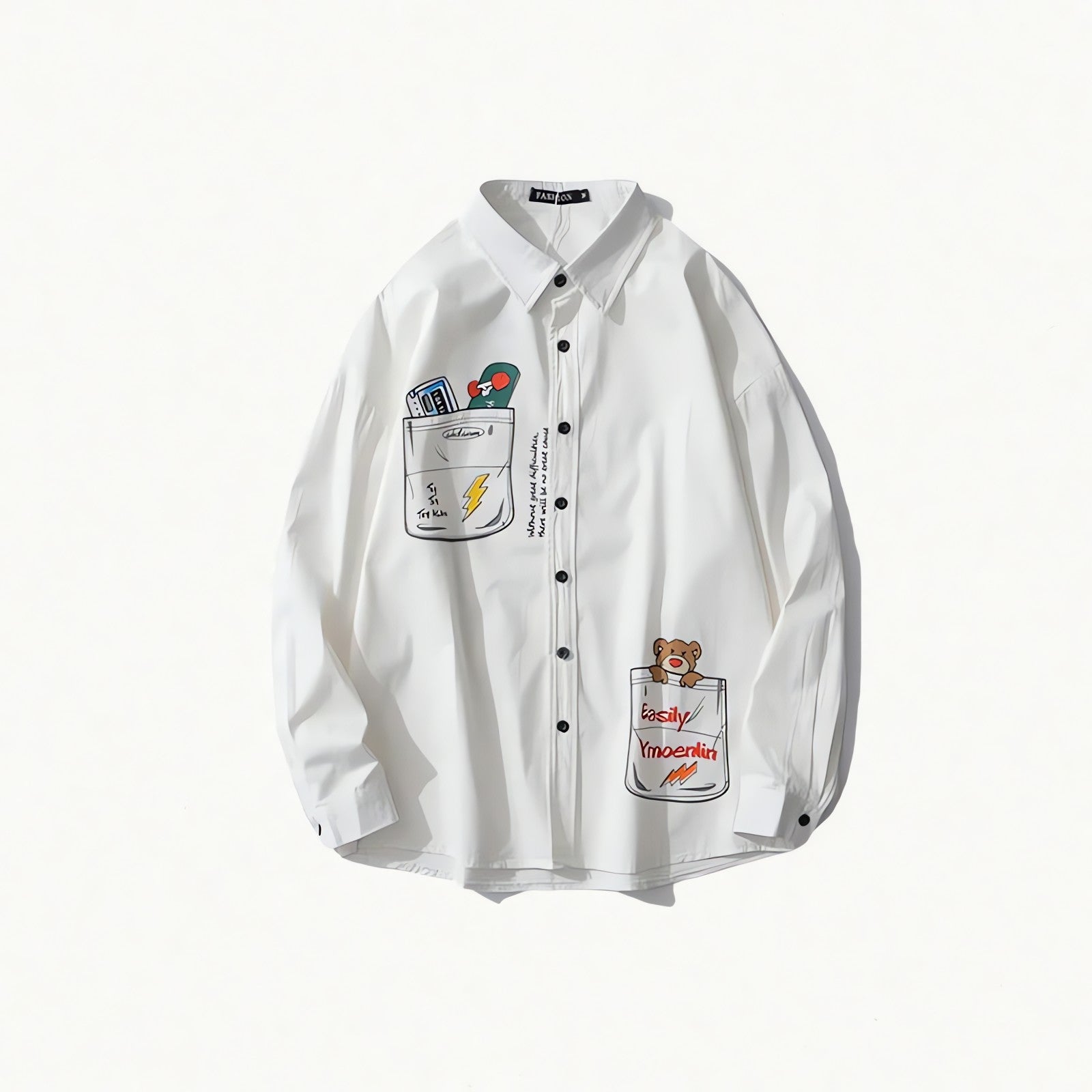 Bear & Skateboard Detailed Shirt - KAYSMAR