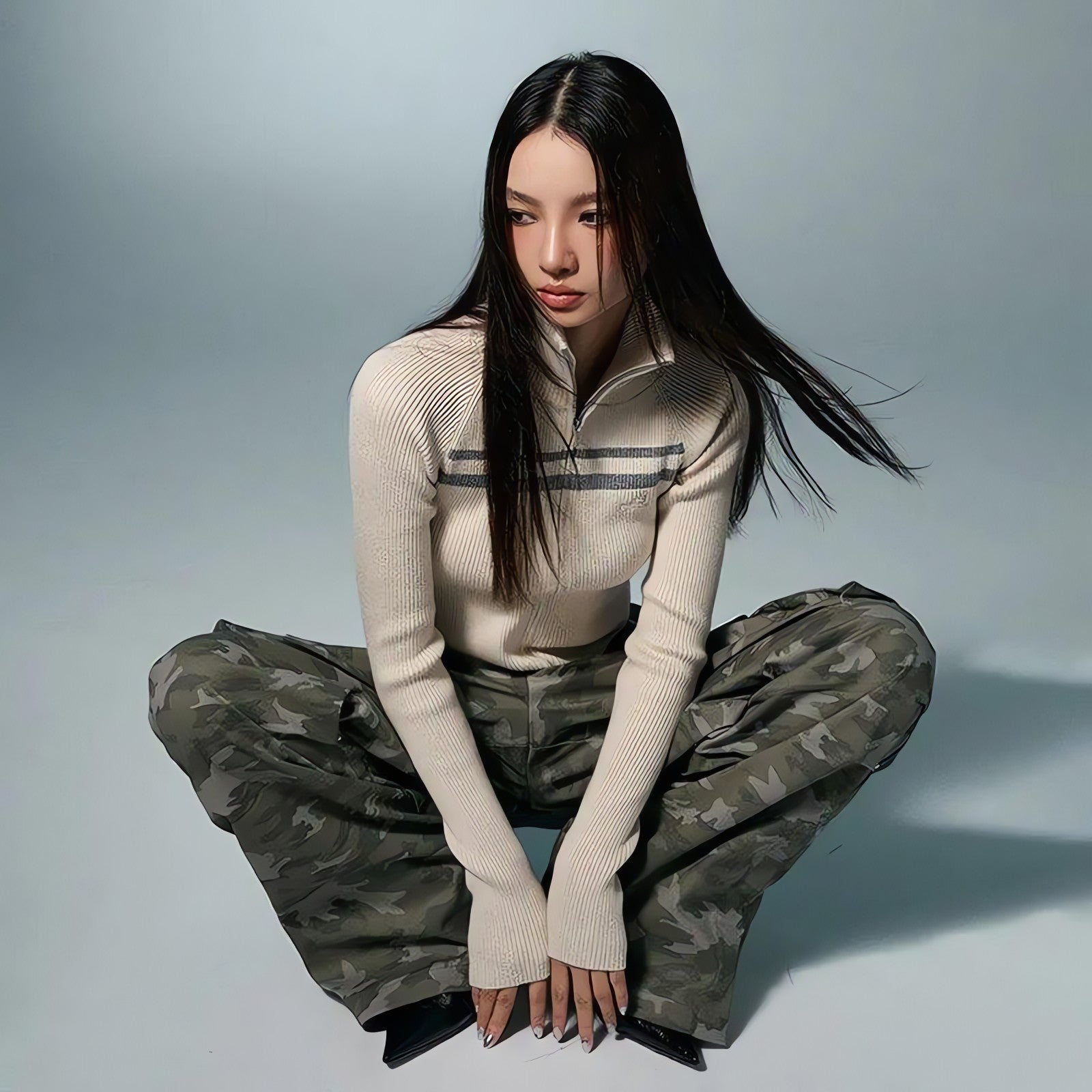 Belted Back Turtleneck Cropped Cardigan - KAYSMAR