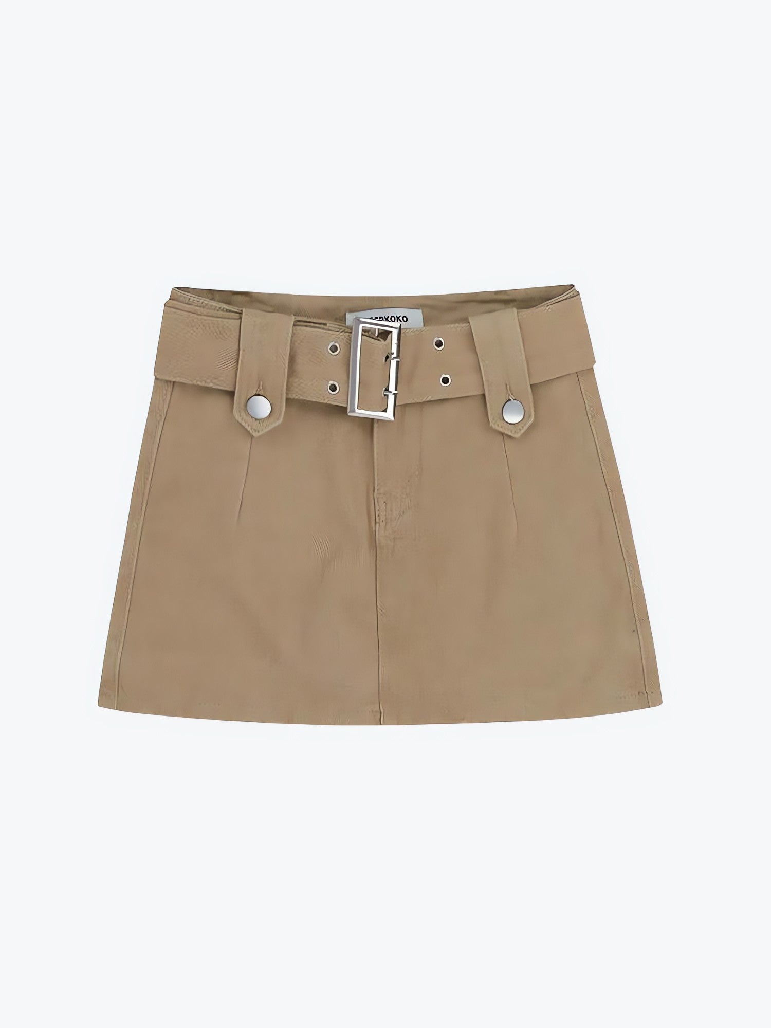 Belted Denim Mini Skirt - KAYSMAR
