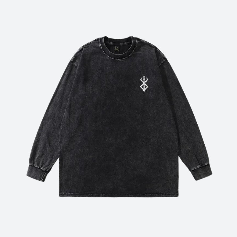 Berserk Printed Distressed Unisex Sweatshirt - KAYSMAR