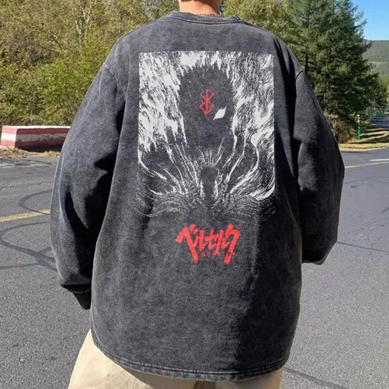Berserk Printed Distressed Unisex Sweatshirt - KAYSMAR