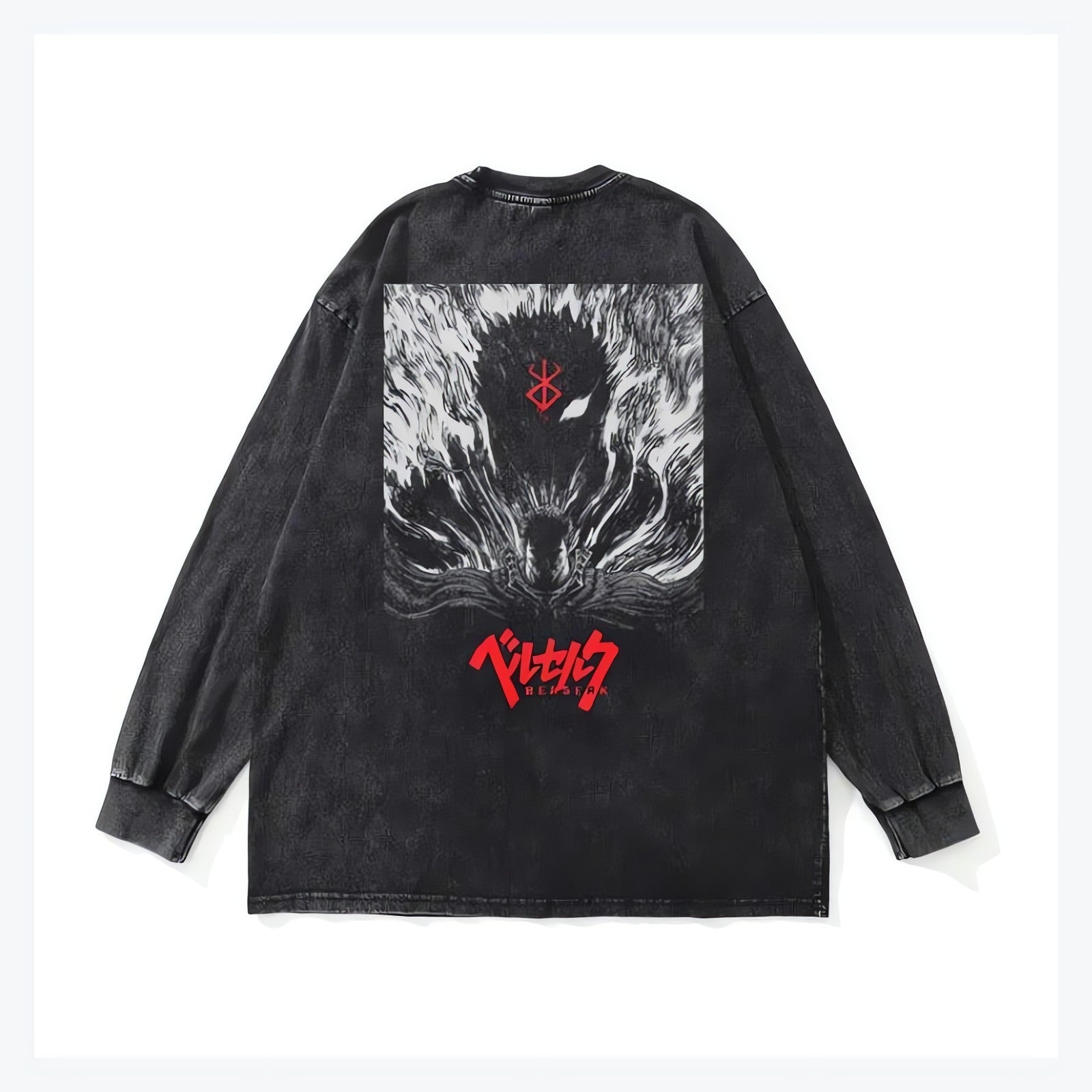 Berserk Printed Distressed Unisex Sweatshirt - KAYSMAR