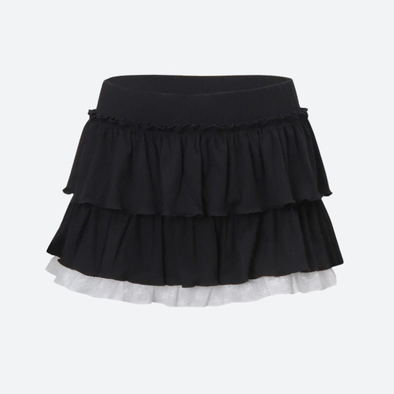 Black Coquette Mini Skirt - KAYSMAR