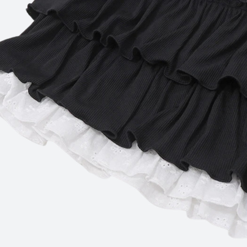 Black Coquette Mini Skirt - KAYSMAR