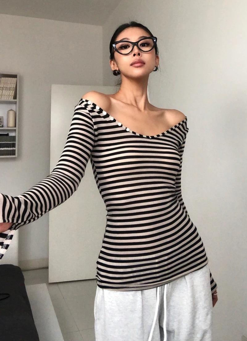 Black & White Striped Top - KAYSMAR