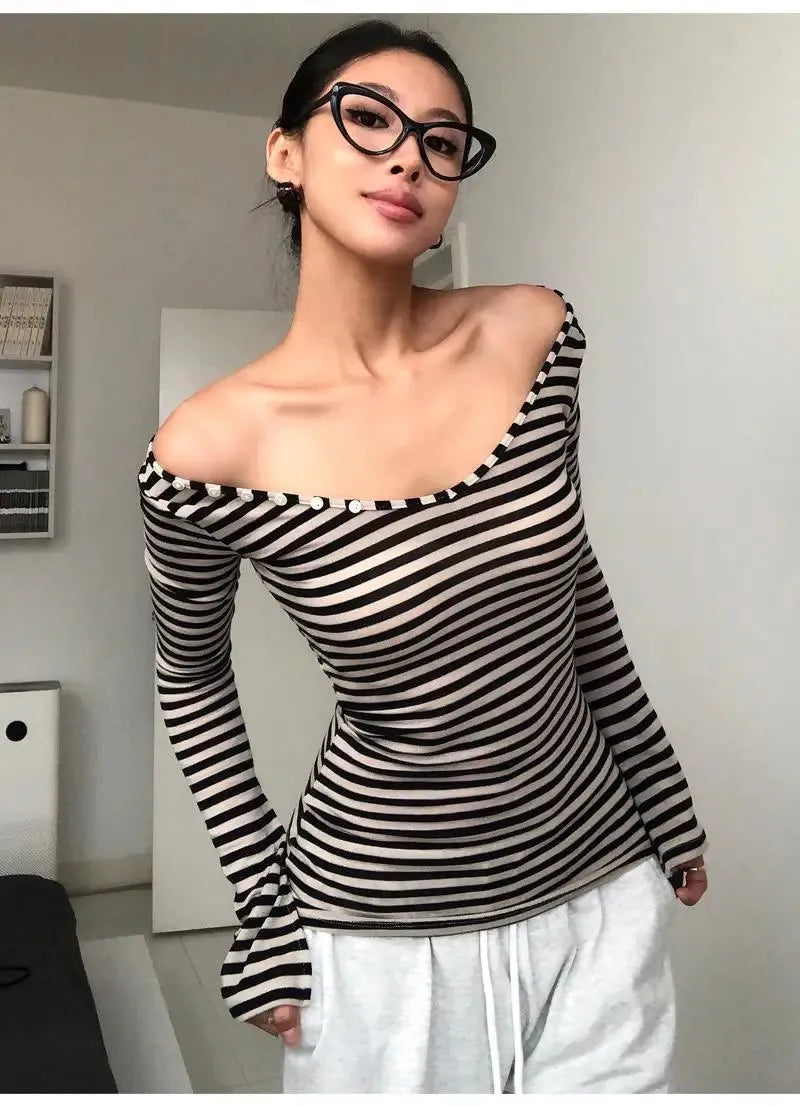 Black & White Striped Top - KAYSMAR