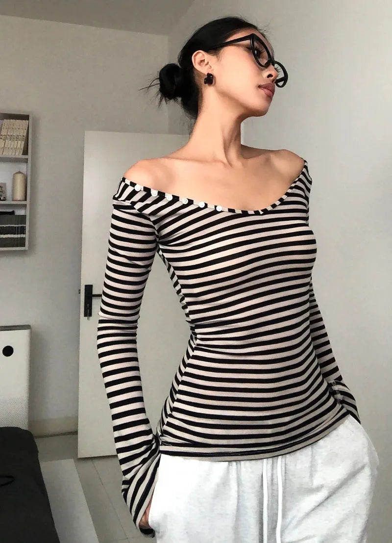 Black & White Striped Top - KAYSMAR