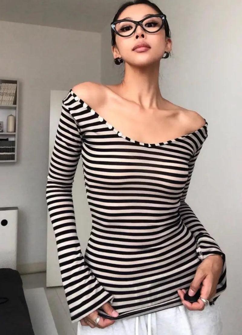 Black & White Striped Top - KAYSMAR