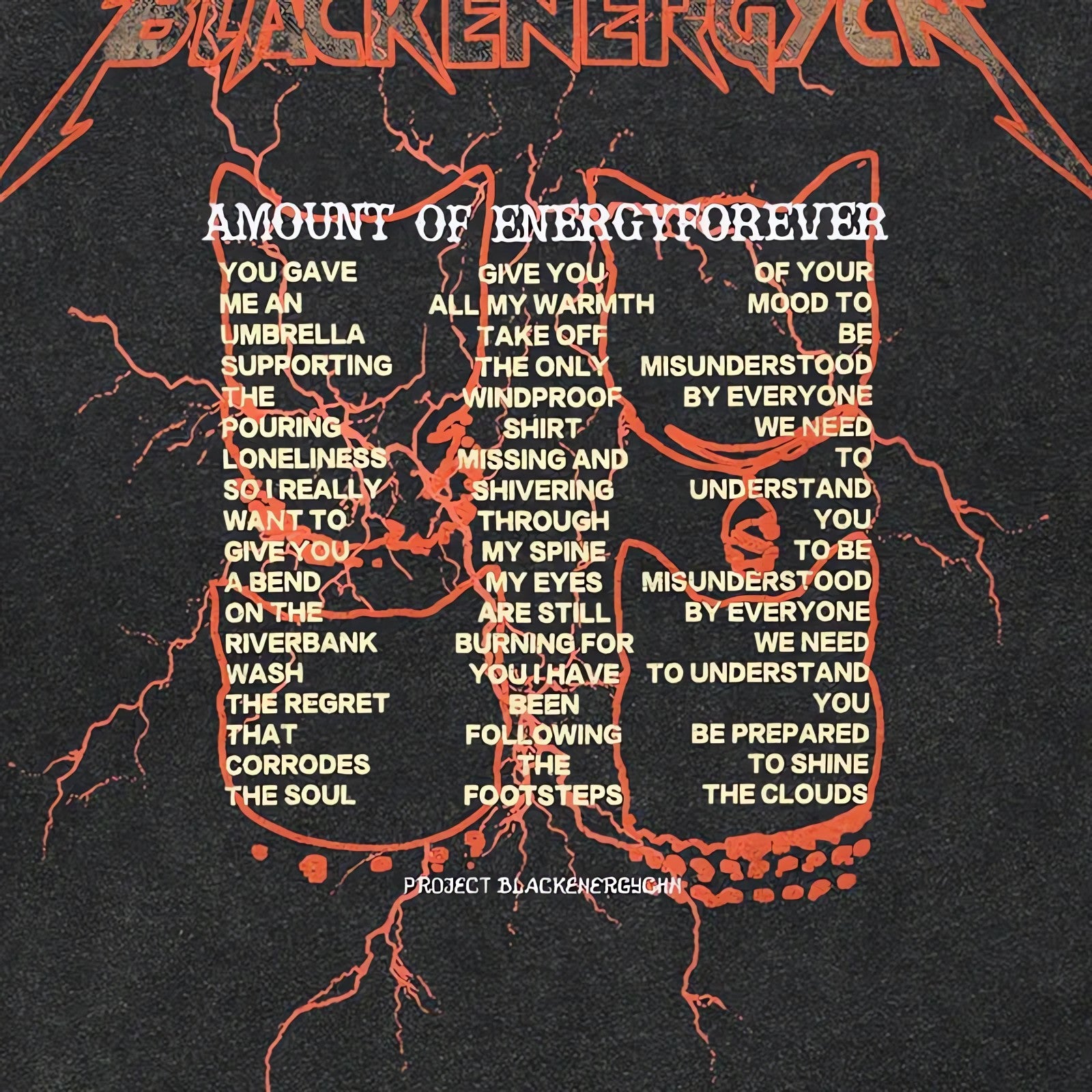 Black Energy Cat Band Tee - KAYSMAR