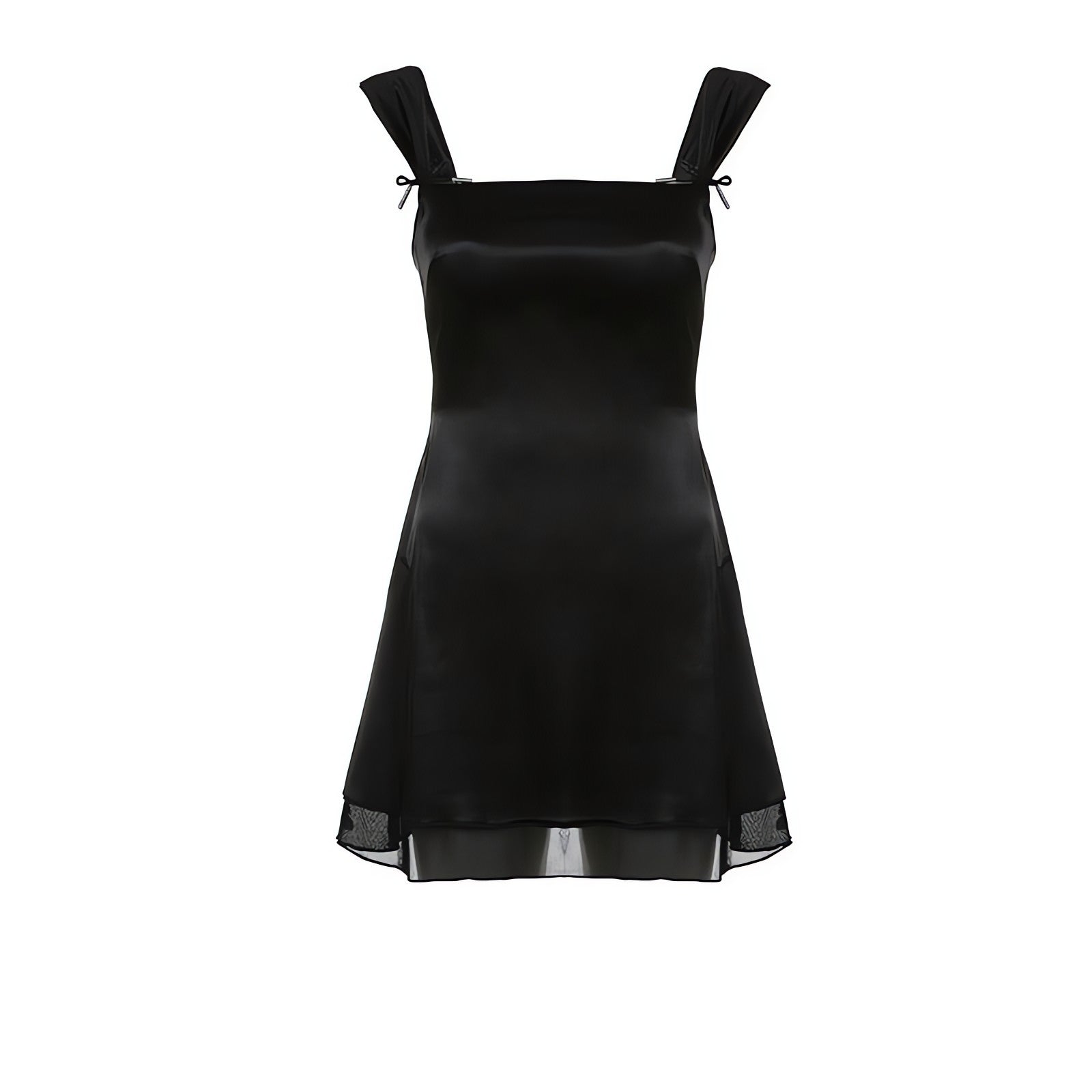 Black Tie Fastening Mini Dress - KAYSMAR