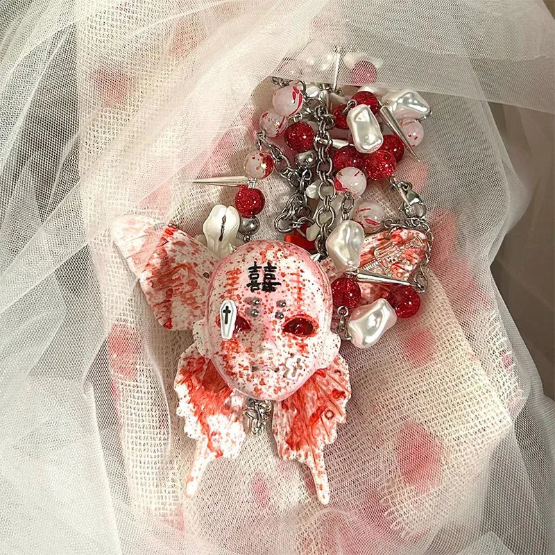 Bloody Gothic Skull Necklace - KAYSMAR