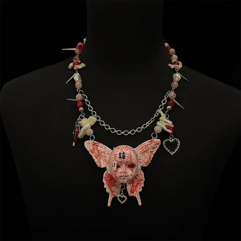 Bloody Gothic Skull Necklace - KAYSMAR