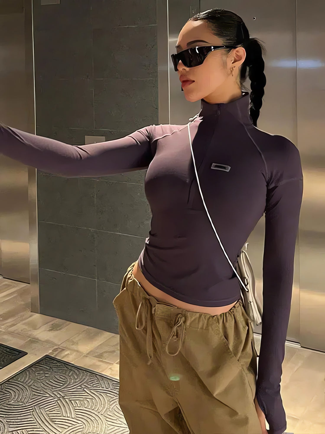 Bodycon Half Zip-Up Top - KAYSMAR