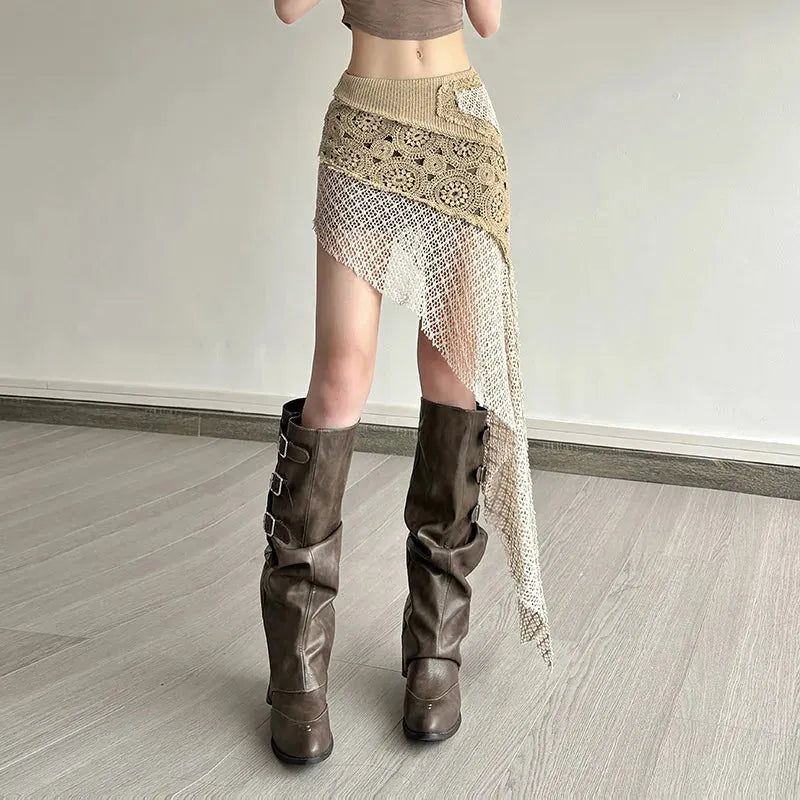 Boho Patchwork Mini Skirt - KAYSMAR