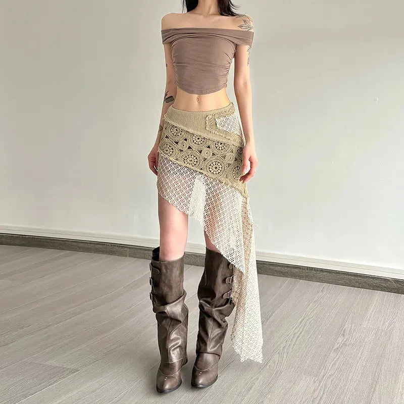 Boho Patchwork Mini Skirt - KAYSMAR
