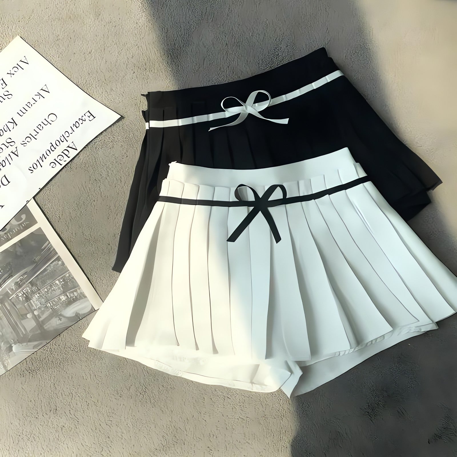 Bow Belt Pleated Mini Skort - KAYSMAR