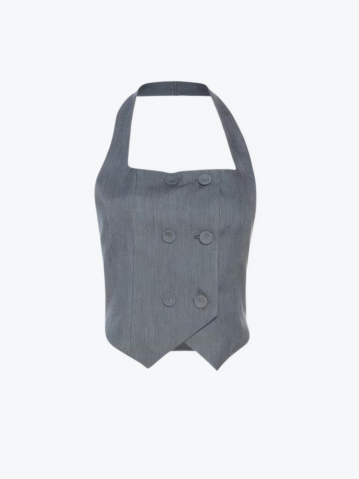Buttoned Crop Halter Top - KAYSMAR