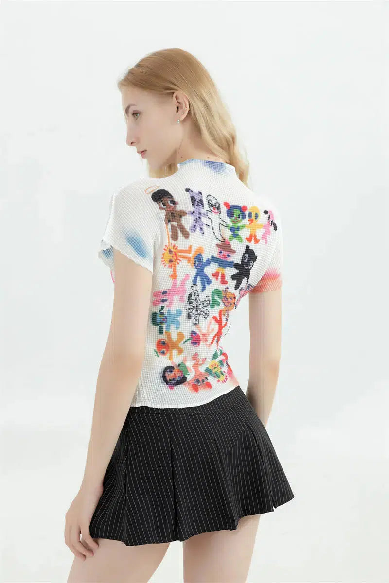 Cartoon Figures Printed Top - KAYSMAR