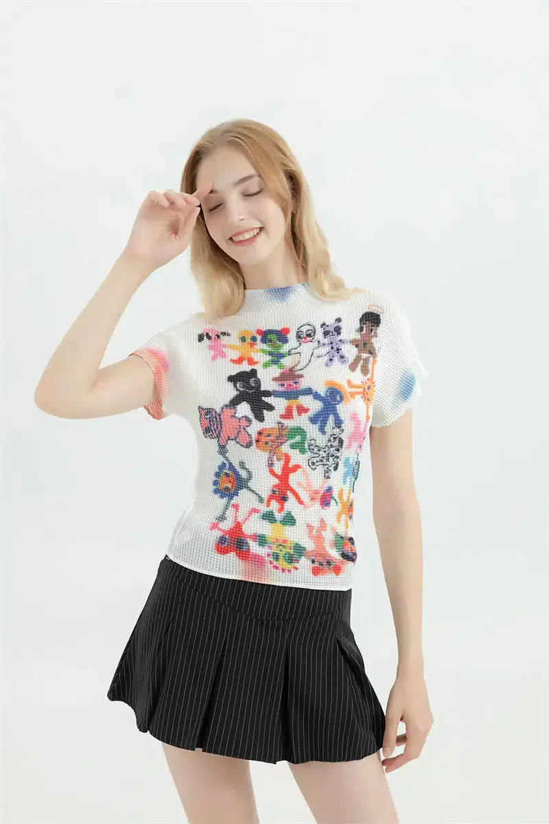 Cartoon Figures Printed Top - KAYSMAR
