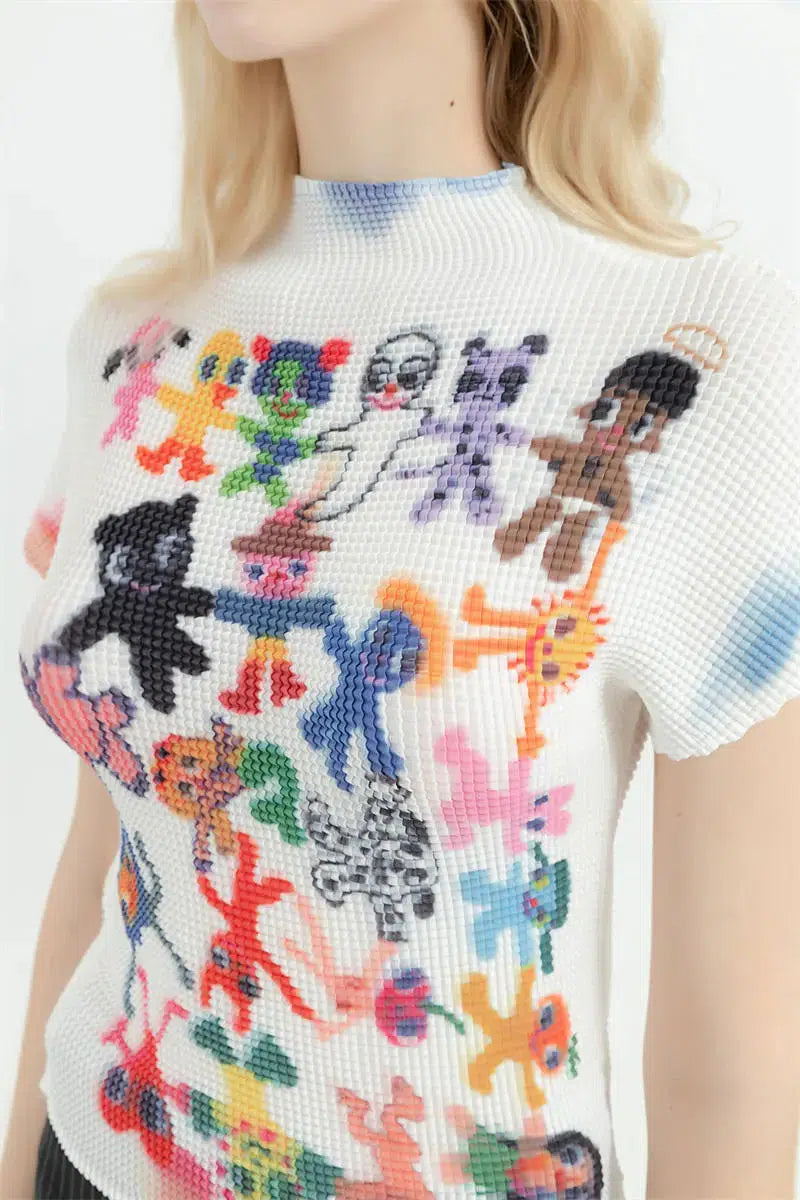 Cartoon Figures Printed Top - KAYSMAR