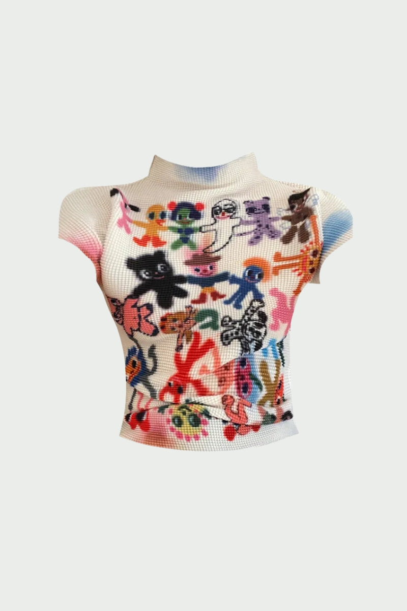 Cartoon Figures Printed Top - KAYSMAR