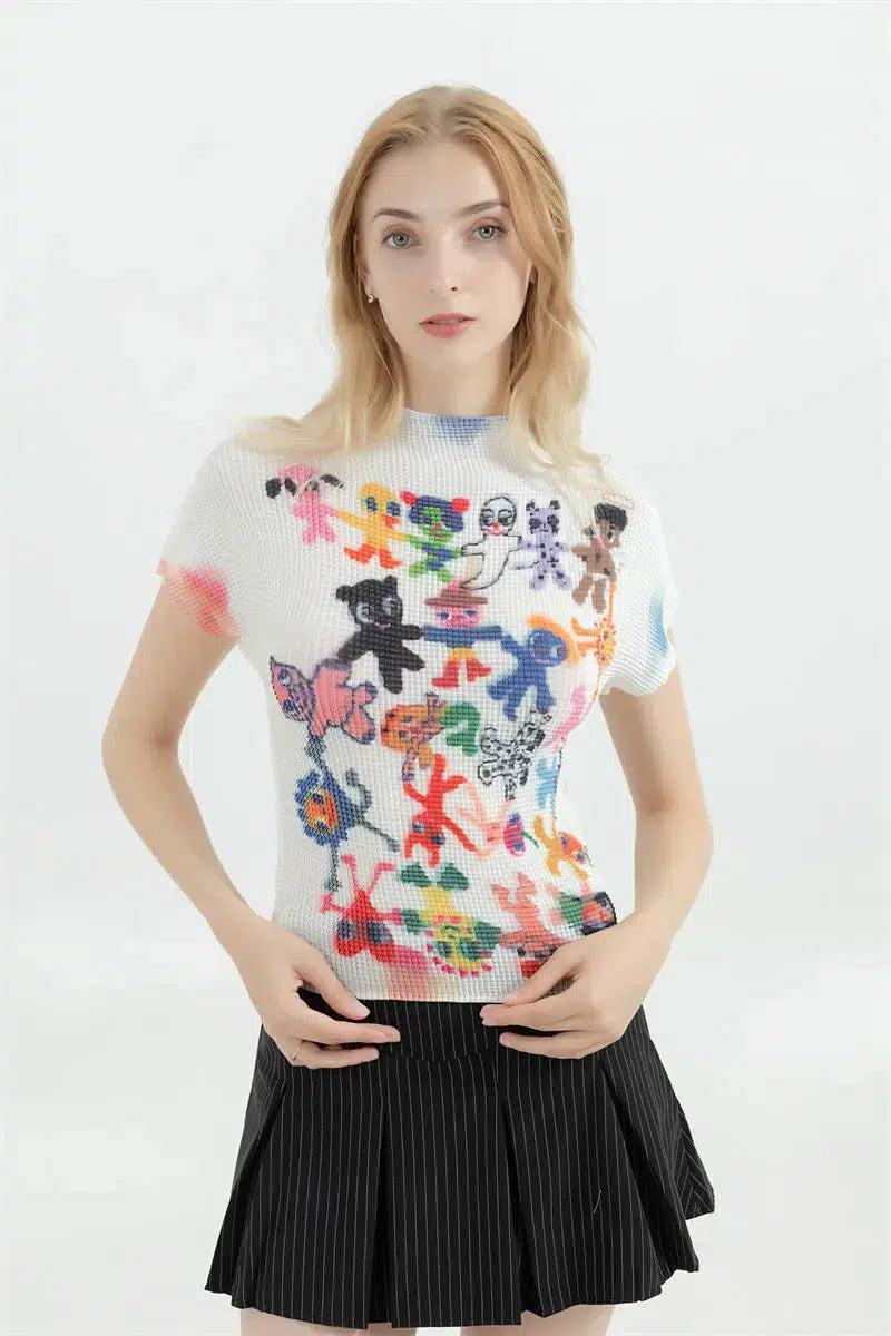 Cartoon Figures Printed Top - KAYSMAR