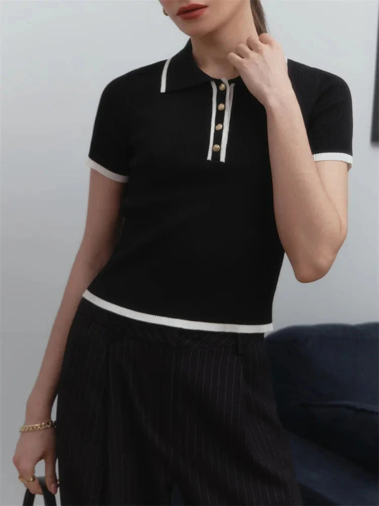 Casual Contrast Corduroy Top - KAYSMAR