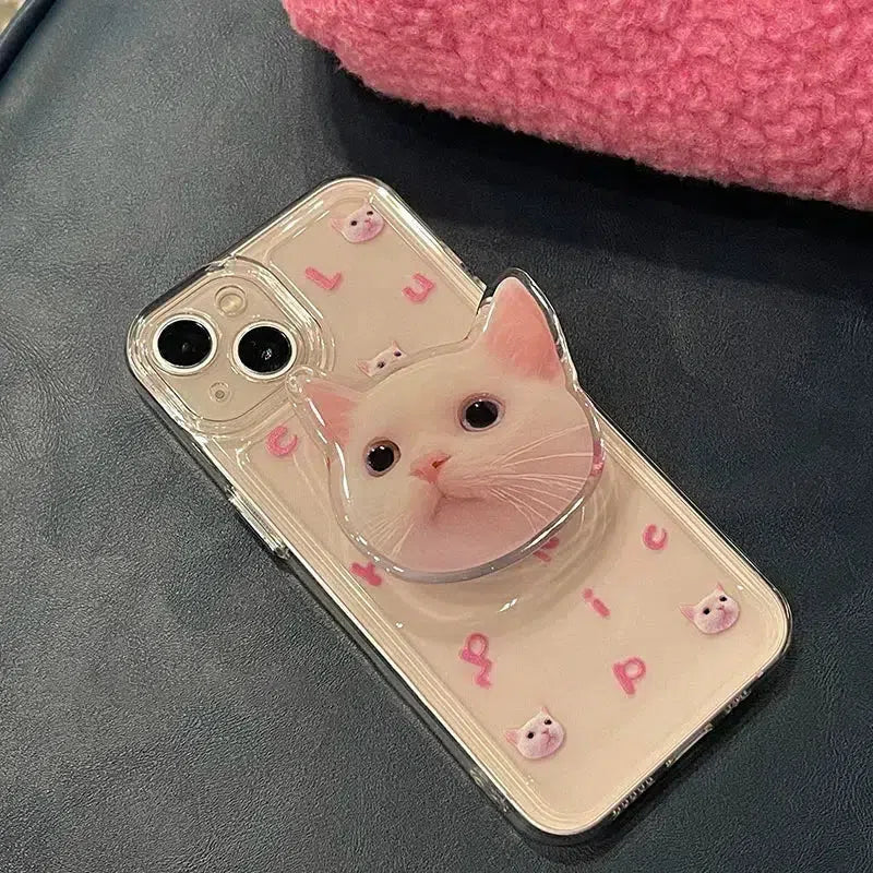 Cat Popsocket Clear Phone Case - KAYSMAR