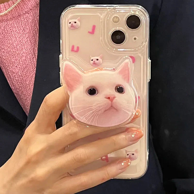 Cat Popsocket Clear Phone Case - KAYSMAR