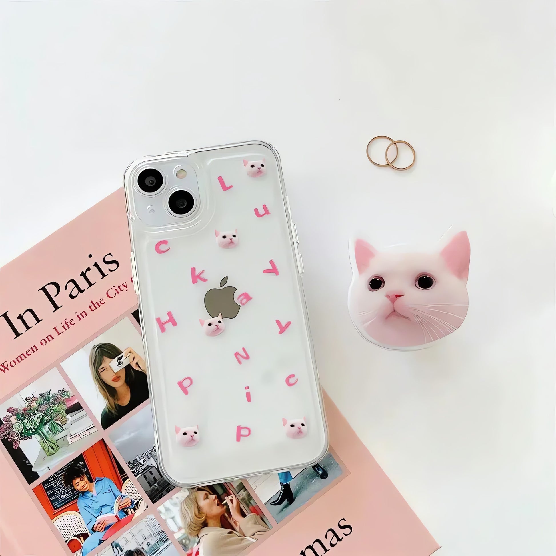 Cat Popsocket Clear Phone Case - KAYSMAR