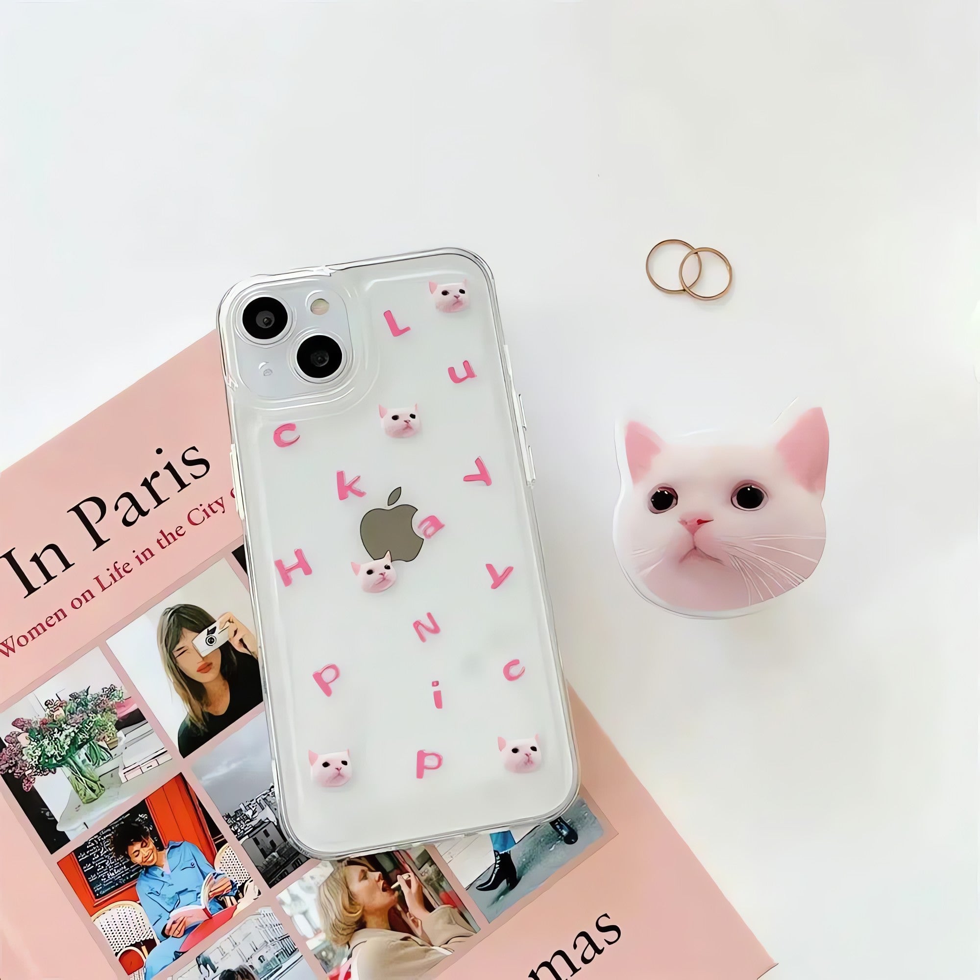 Cat Popsocket Clear Phone Case - KAYSMAR