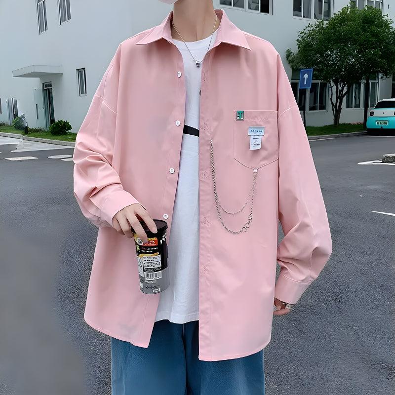 Chain Detailed Long Sleeve Shirt - KAYSMAR