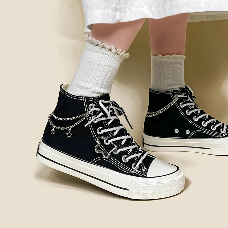 Chain with Stars Canvas Shoes - KAYSMAR