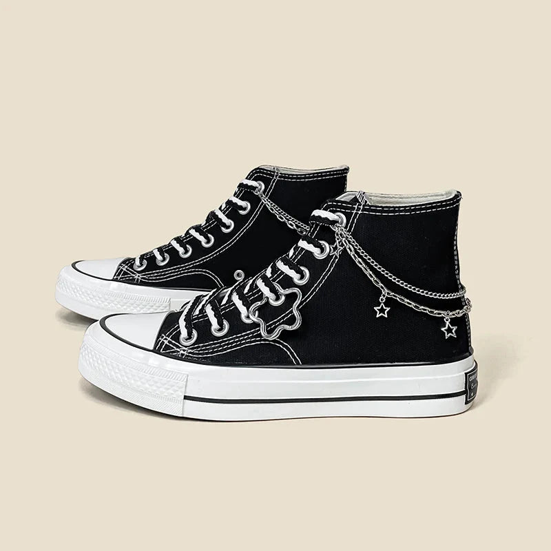 Chain with Stars Canvas Shoes - KAYSMAR