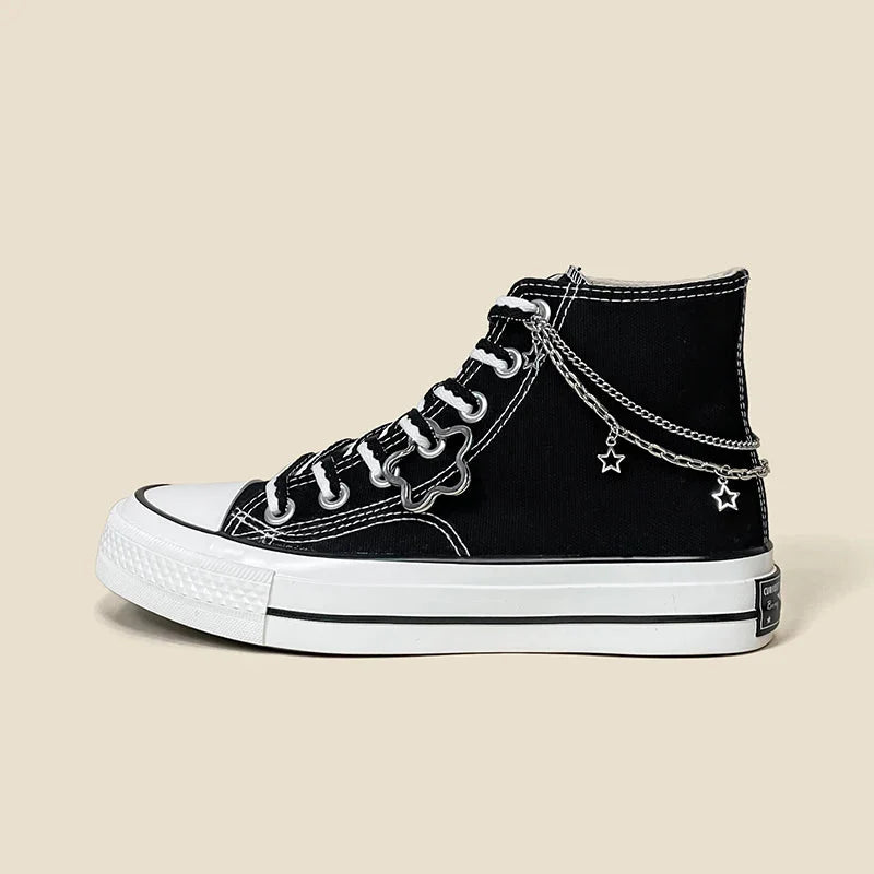 Chain with Stars Canvas Shoes - KAYSMAR