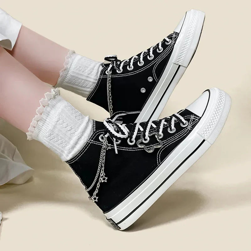 Chain with Stars Canvas Shoes - KAYSMAR