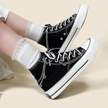 Chain with Stars Canvas Shoes - KAYSMAR