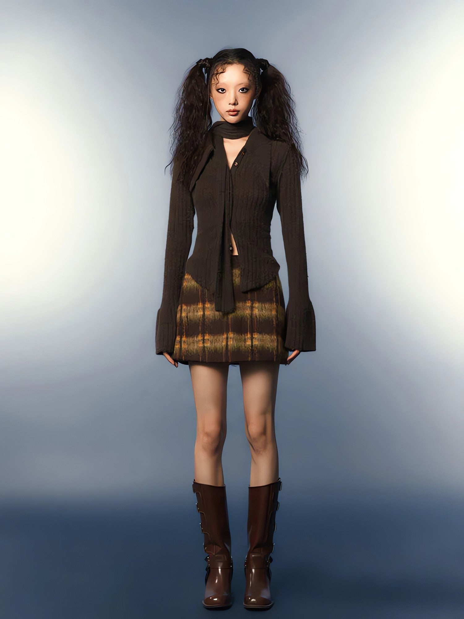 Chelsea Collar Scarf Tie Knitted Cardigan - KAYSMAR