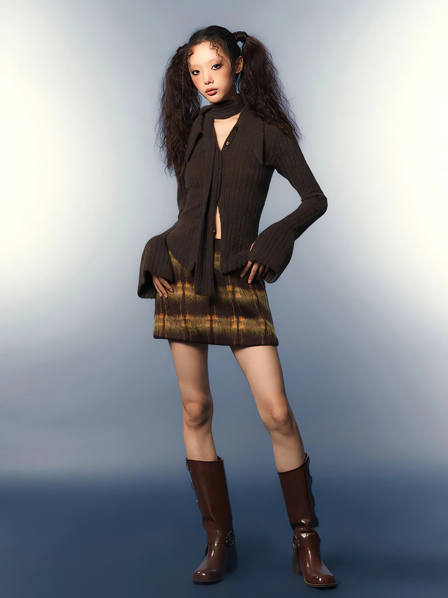 Chelsea Collar Scarf Tie Knitted Cardigan - KAYSMAR