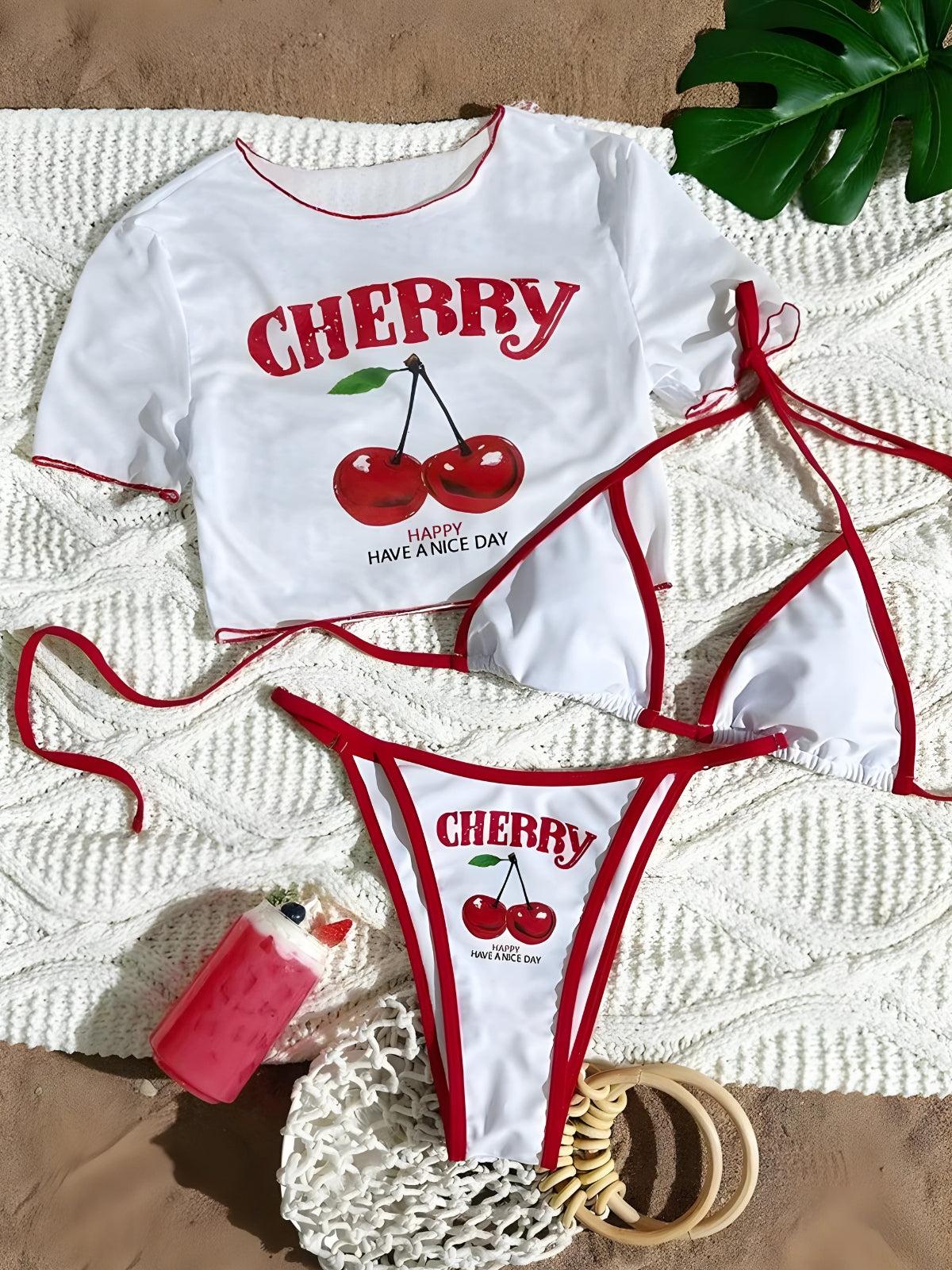 Cherry Crop Top & Bikini Set - KAYSMAR