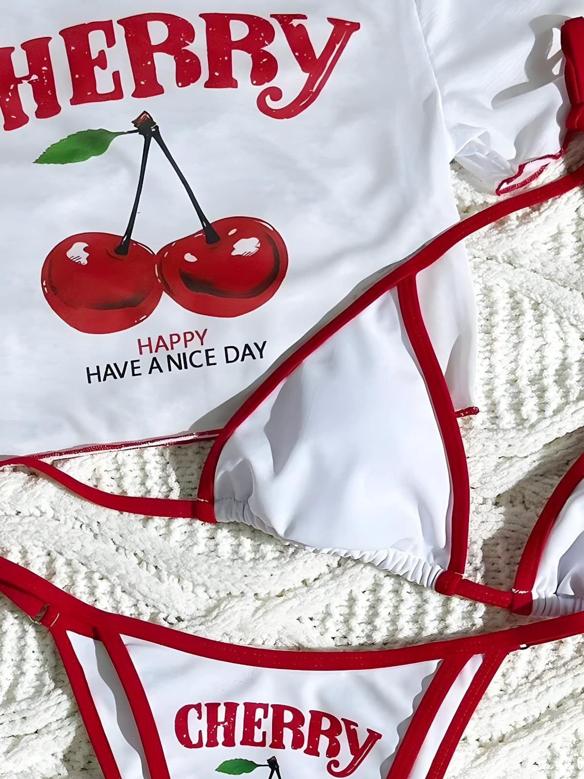 Cherry Crop Top & Bikini Set - KAYSMAR