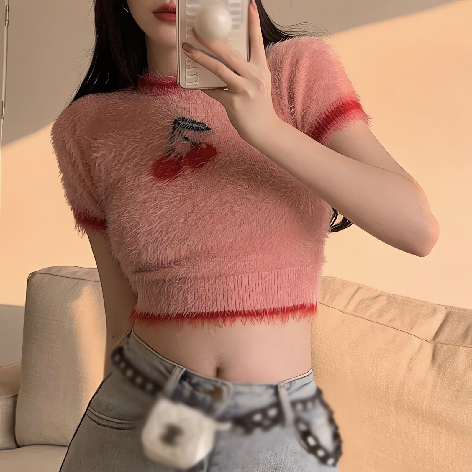 Cherry Crop Sweater - KAYSMAR