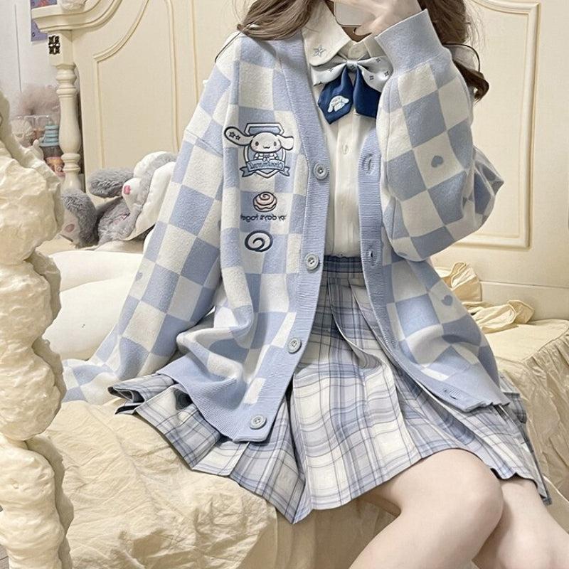Cinnamoroll Buttoned Blue Cardigan - KAYSMAR