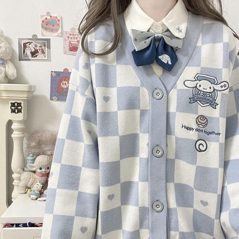 Cinnamoroll Buttoned Blue Cardigan - KAYSMAR