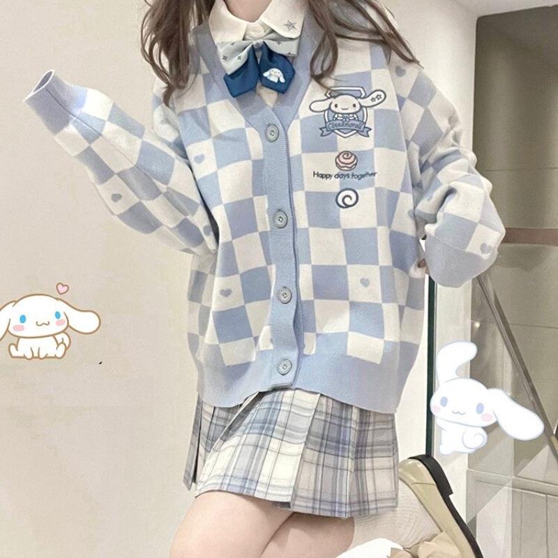 Cinnamoroll Buttoned Blue Cardigan - KAYSMAR