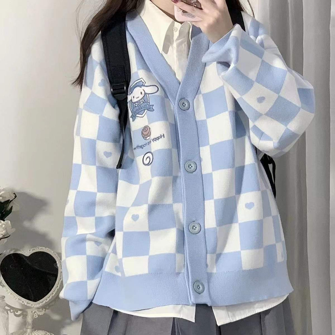 Cinnamoroll Buttoned Blue Cardigan - KAYSMAR